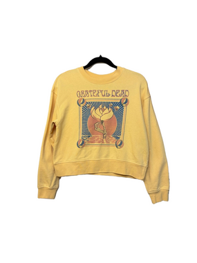 Grateful Dead Yellow Graphic Crewneck Sweatshirt